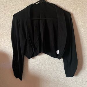 Black crop top cardigan